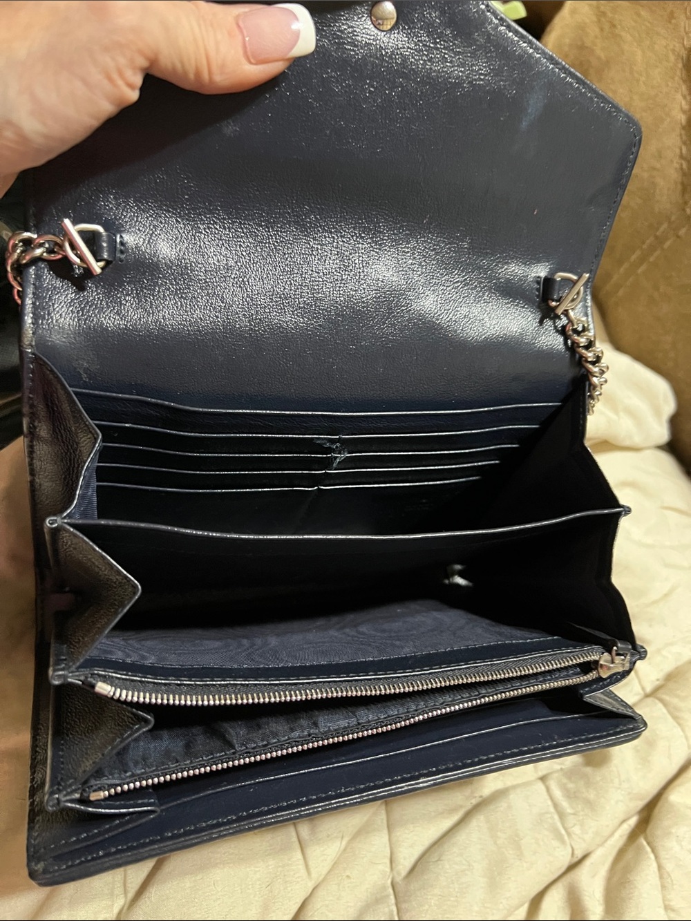 Gucci Blue GG Canvas Chain Shoulder Bag (WOC) - Picture 4 of 9